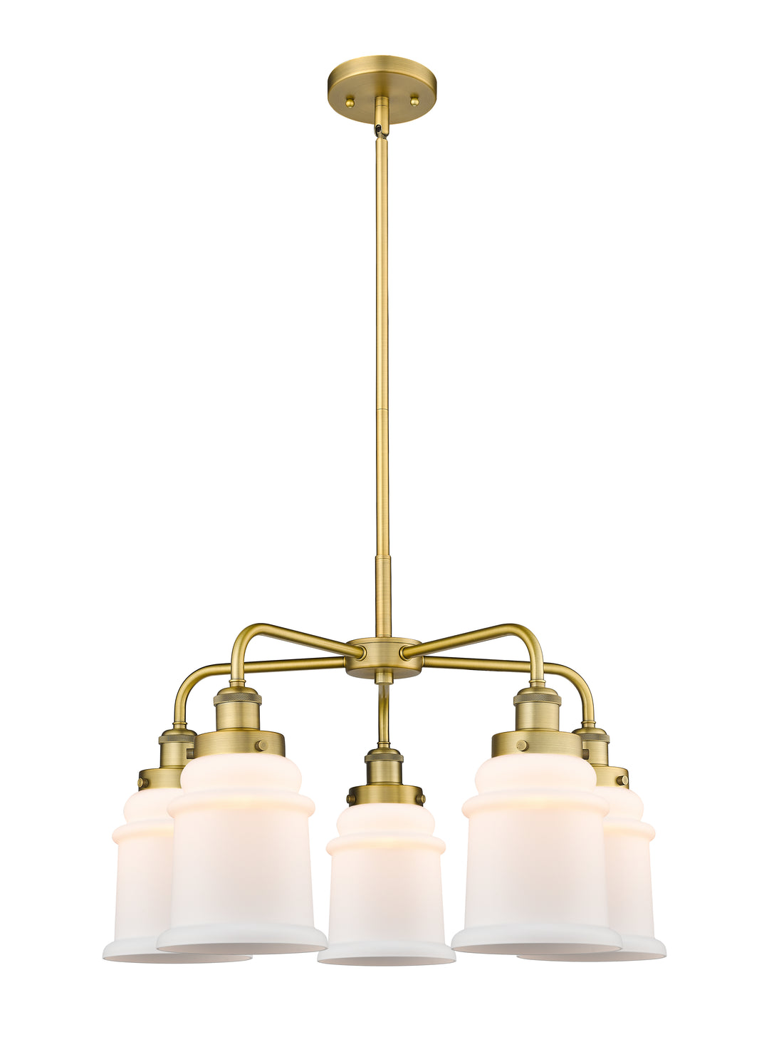 Innovations Lighting Canton 6" Chandelier Chandeliers Innovations Lighting Brushed Brass Matte White ; Glass Type: Frosted 