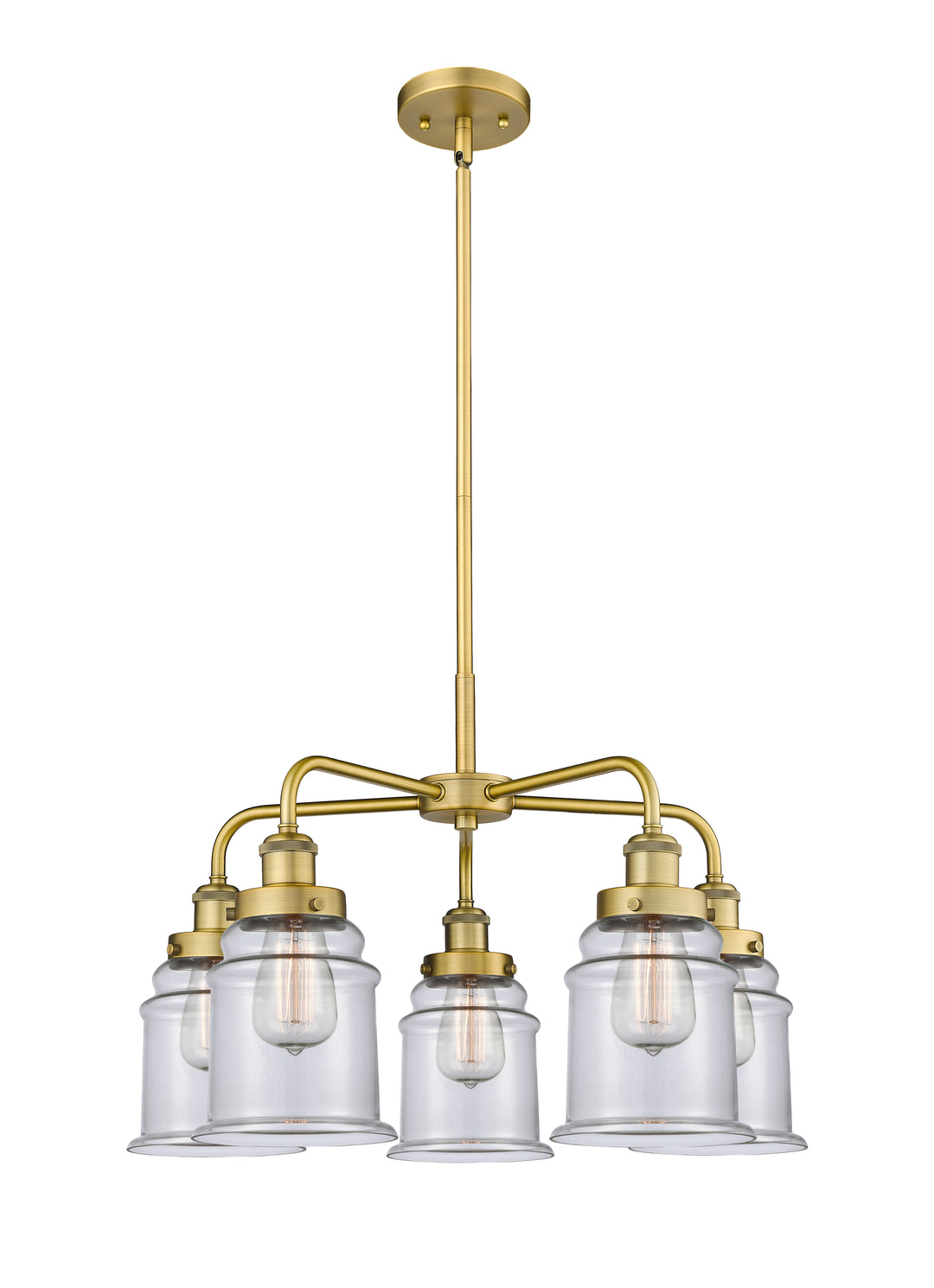 Innovations Lighting Canton 6" Chandelier Chandeliers Innovations Lighting Brushed Brass Clear ; Glass Type: Clear 