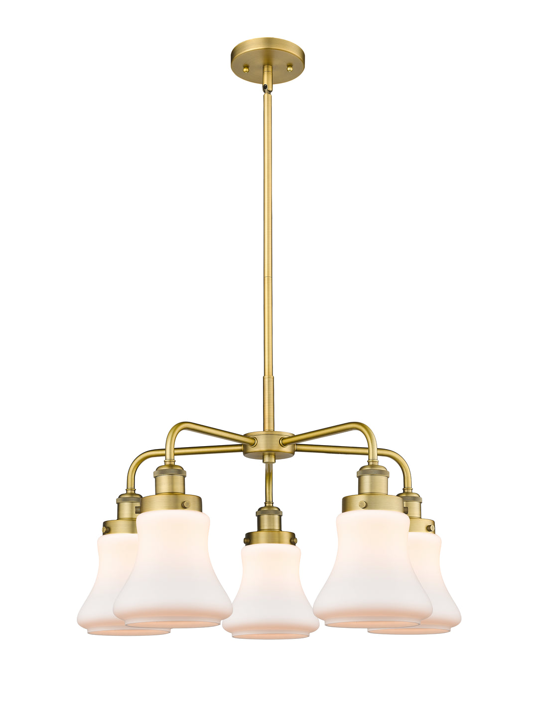 Innovations Lighting Bellmont 6" Chandelier Chandeliers Innovations Lighting Brushed Brass Matte White ; Glass Type: Frosted 