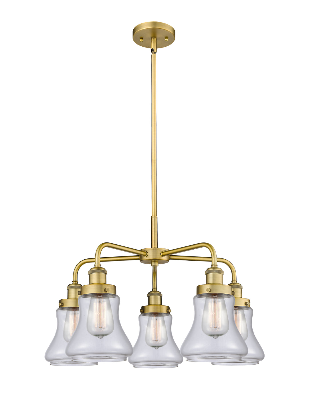 Innovations Lighting Bellmont 6" Chandelier Chandeliers Innovations Lighting Brushed Brass Clear ; Glass Type: Clear 