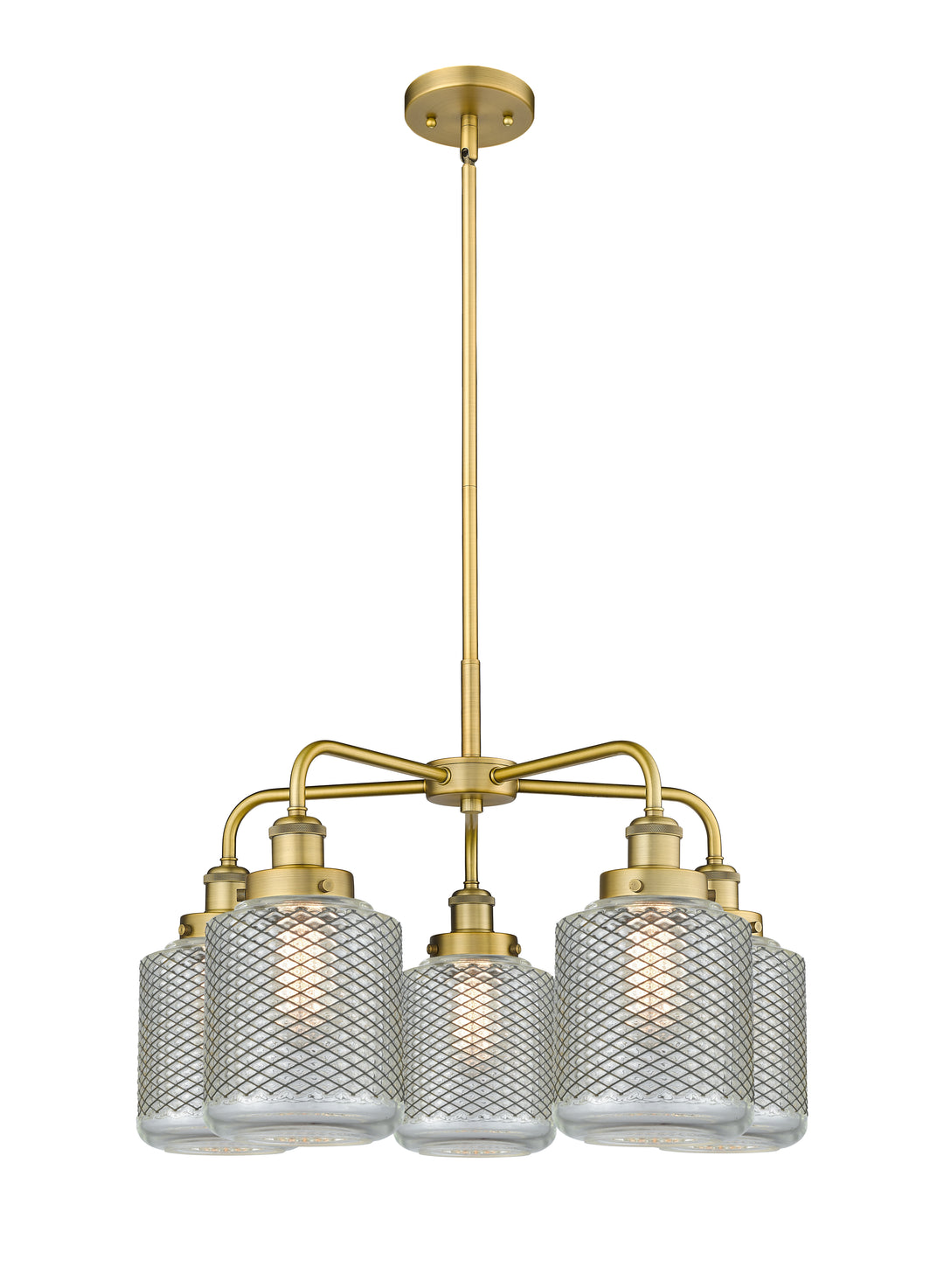 Innovations Lighting Edison Chandelier - Brushed Brass Chandeliers Innovations Lighting Clear Wire Mesh ; Glass Type: Transparent  