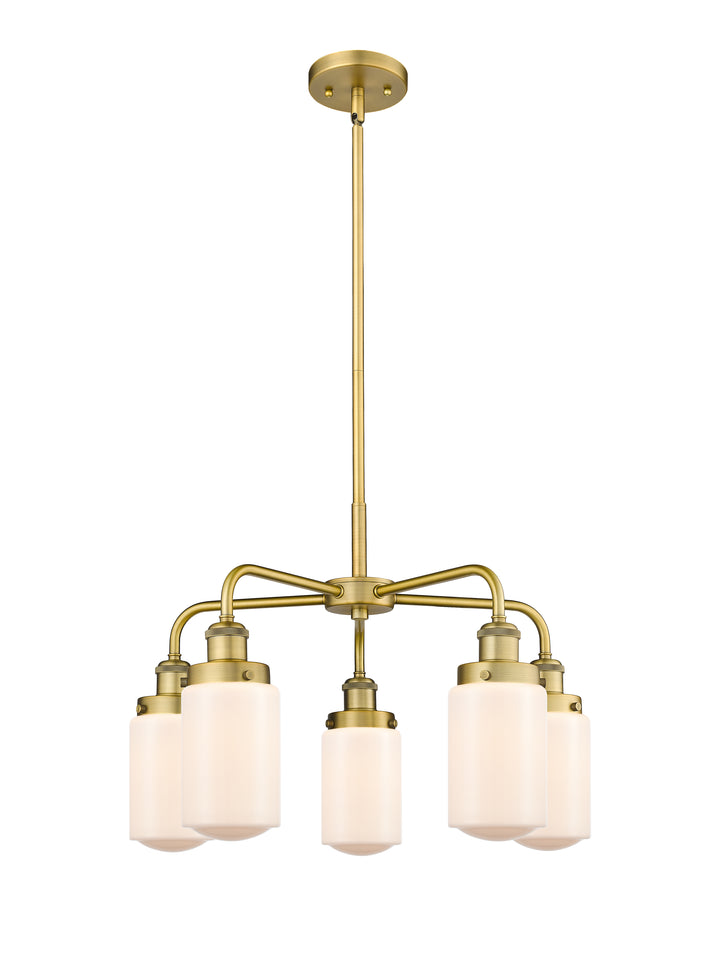 Innovations Lighting Dover Chandelier - Brushed Brass Chandeliers Innovations Lighting Matte White ; Glass Type: Frosted  