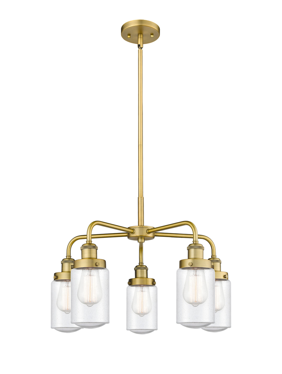 Innovations Lighting Dover Chandelier - Brushed Brass Chandeliers Innovations Lighting Seedy ; Glass Type: Seeded  