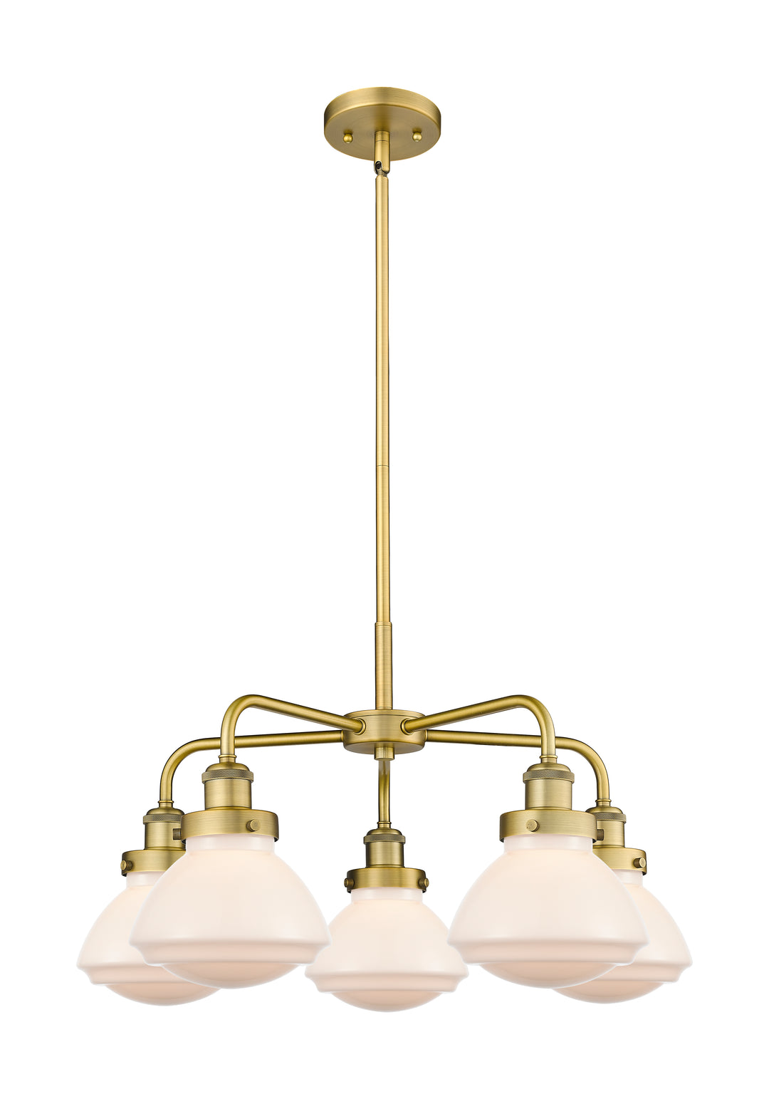 Innovations Lighting Olean Chandelier - Brushed Brass Chandeliers Innovations Lighting Matte White ; Glass Type: Frosted  