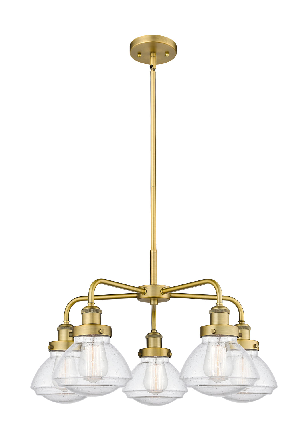 Innovations Lighting Olean Chandelier - Brushed Brass Chandeliers Innovations Lighting Seedy ; Glass Type: Seeded  