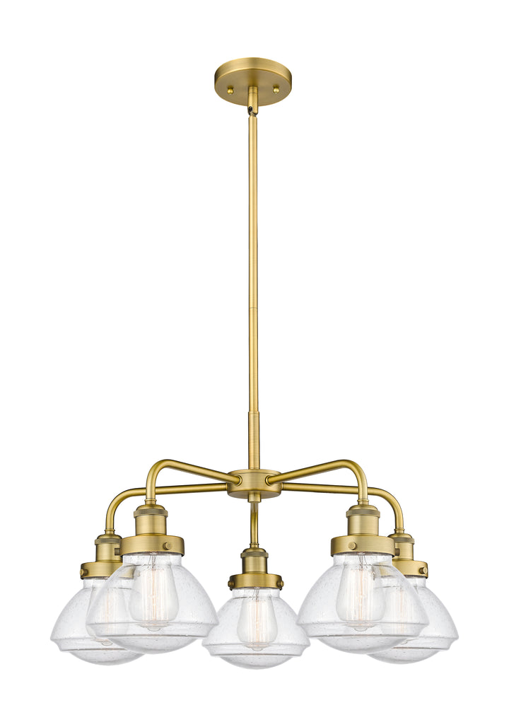 Innovations Lighting Olean Chandelier - Brushed Brass Chandeliers Innovations Lighting Seedy ; Glass Type: Seeded  