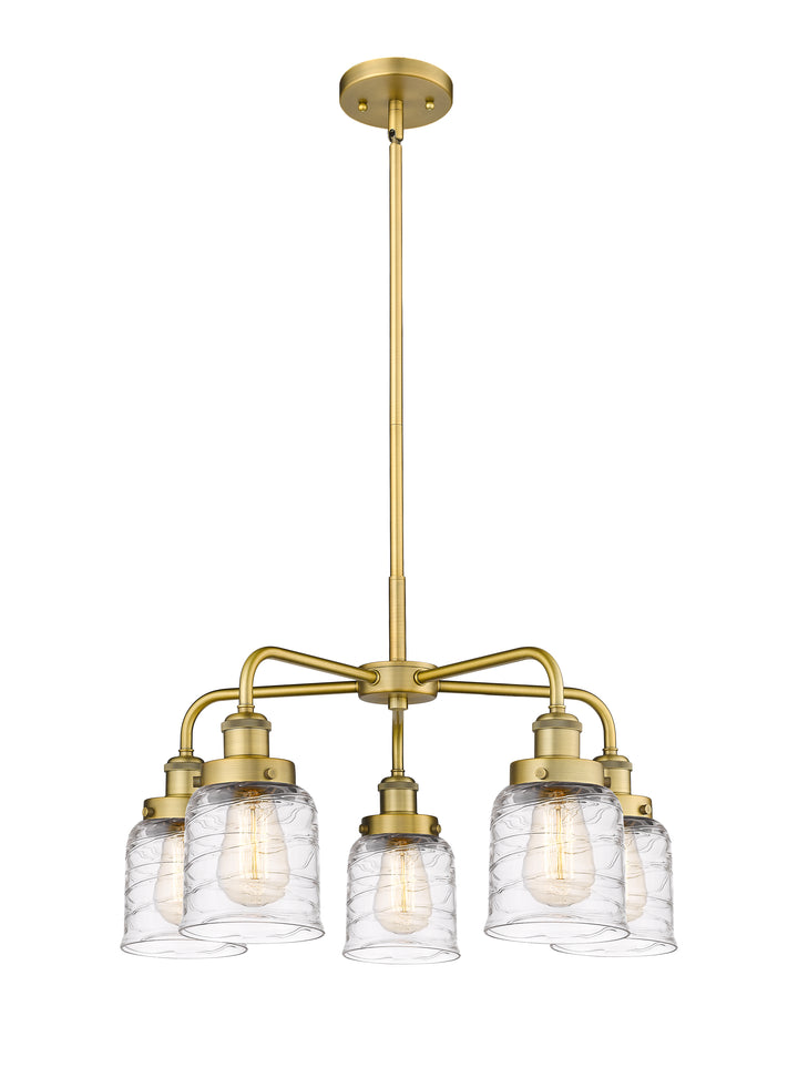 Innovations Lighting Bell Chandelier Chandeliers Innovations Lighting Brushed Brass Clear Deco Swirl ; Glass Type: Clear 