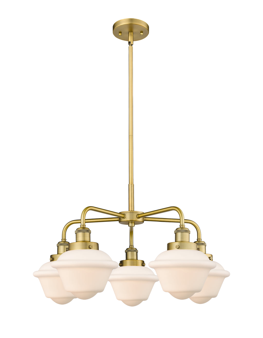 Innovations Lighting Oxford Chandelier - Brushed Brass Chandeliers Innovations Lighting Matte White ; Glass Type: Frosted  