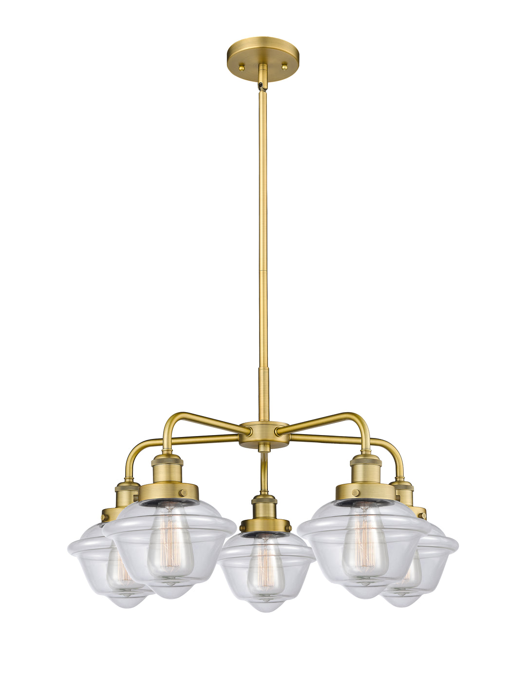 Innovations Lighting Oxford Chandelier - Brushed Brass Chandeliers Innovations Lighting Clear ; Glass Type: Clear  