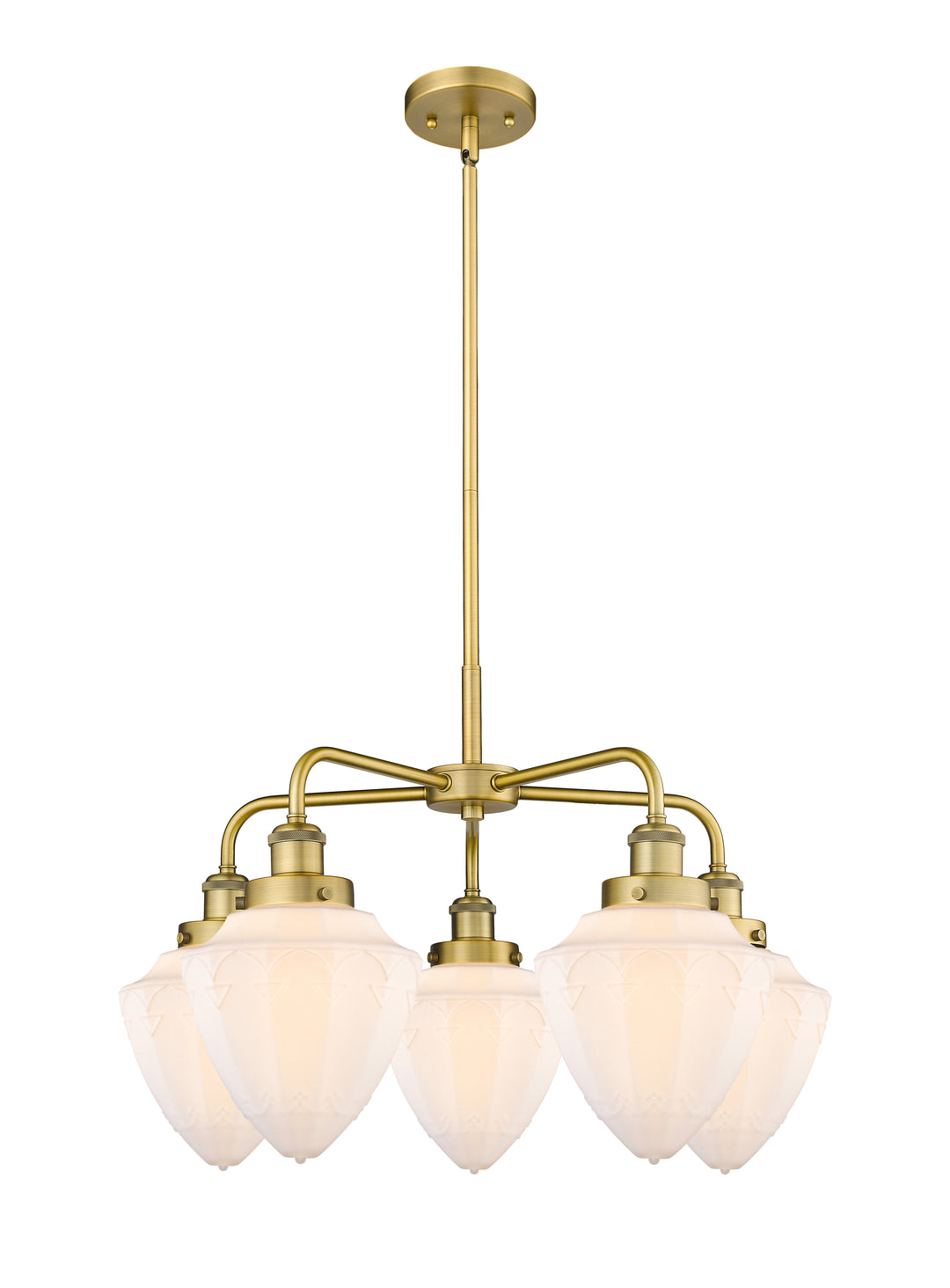 Innovations Lighting Bullet 7" Chandelier Chandeliers Innovations Lighting Brushed Brass Matte White ; Glass Type: Frosted 