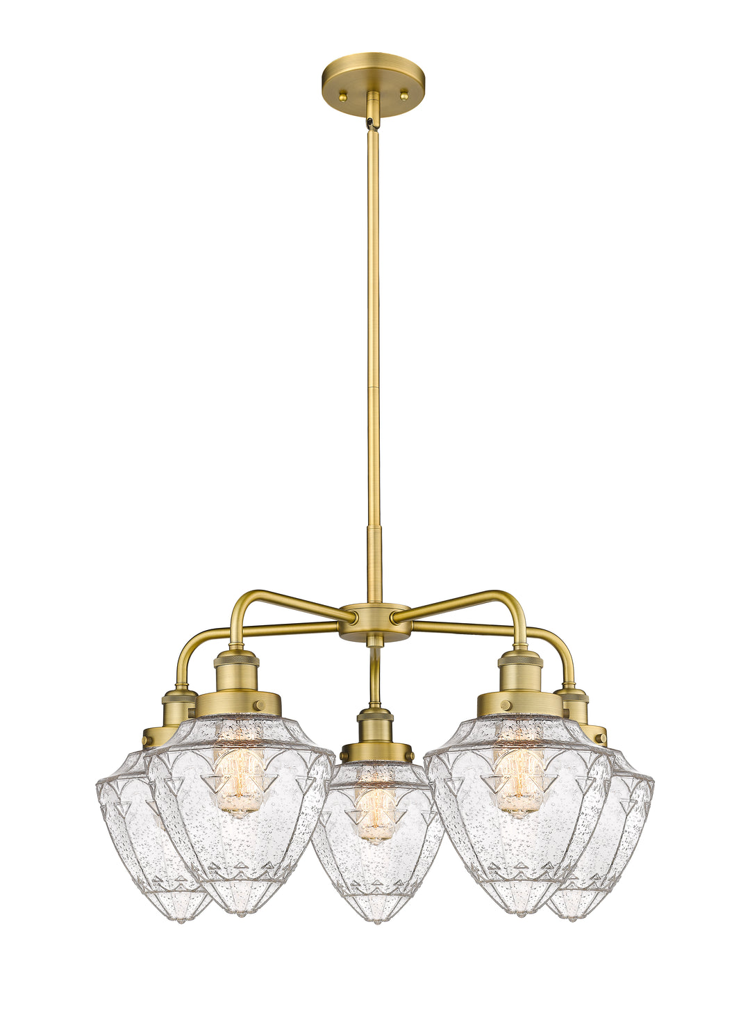 Innovations Lighting Bullet 7" Chandelier Chandeliers Innovations Lighting Brushed Brass Seedy ; Glass Type: Seeded 