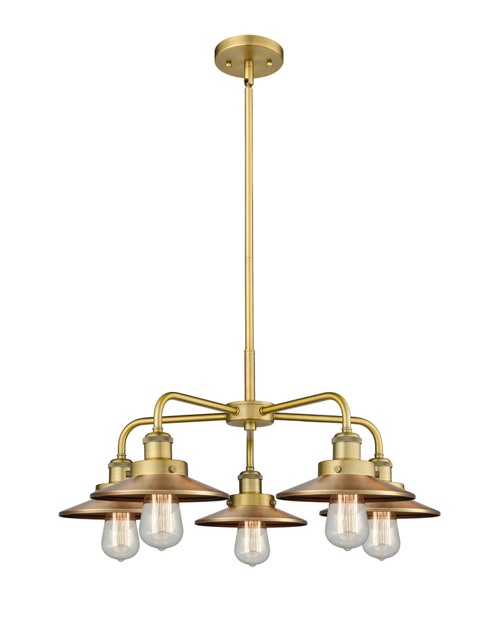 Innovations Lighting Railroad 8" Chandelier Chandeliers Innovations Lighting Brushed Brass  