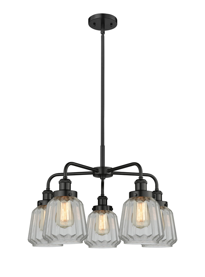 Innovations Lighting Chatham Chandelier - Matte Black Chandeliers Innovations Lighting Clear ; Glass Type: Transparent; Ribbed  