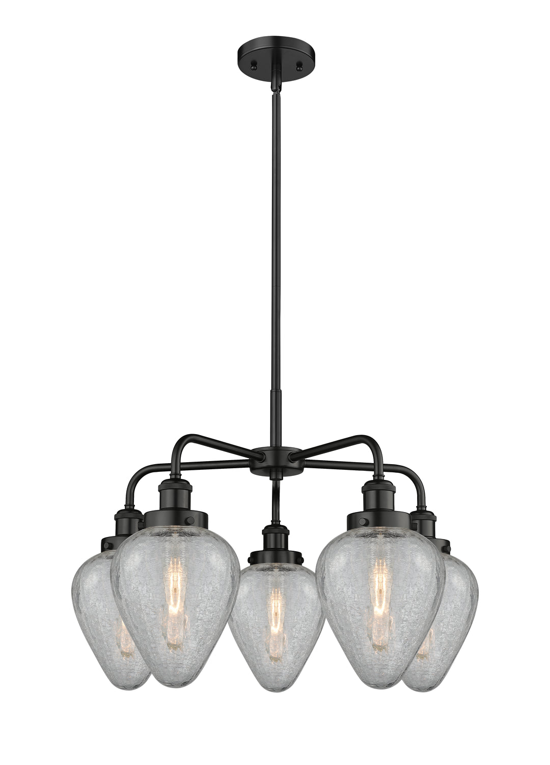 Innovations Lighting Geneseo 6" Chandelier - Matte Black Chandeliers Innovations Lighting Clear Crackled ; Glass Type: Crackled  