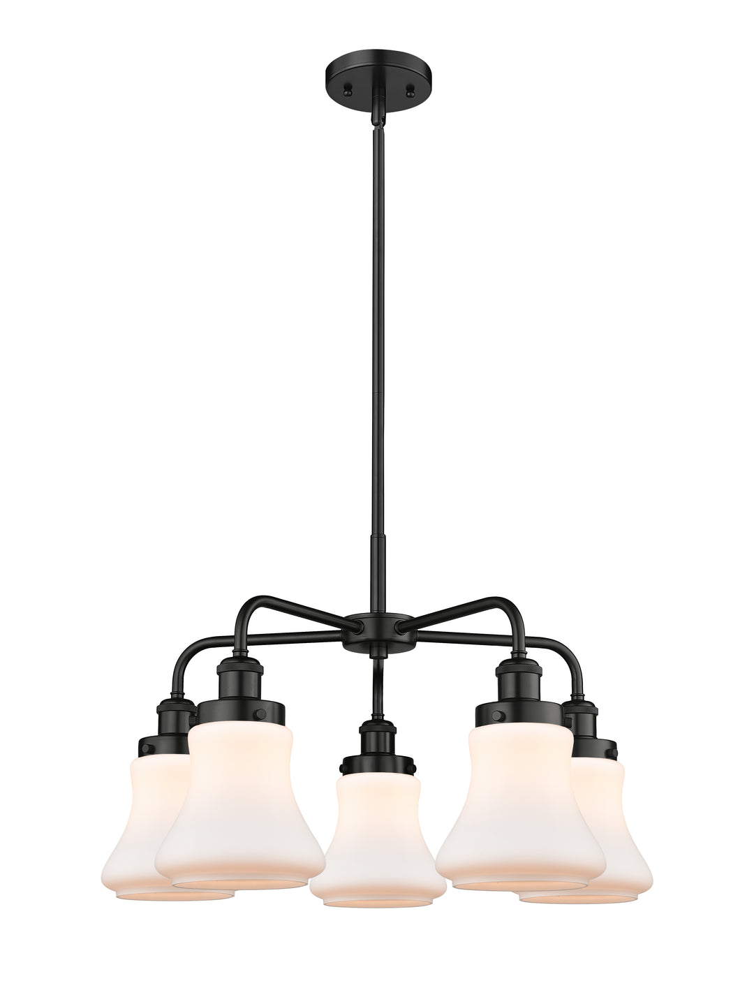 Innovations Lighting Bellmont 6" Chandelier Chandeliers Innovations Lighting Matte Black Matte White ; Glass Type: Frosted 