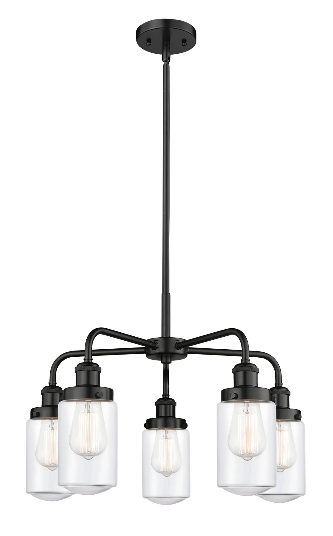 Innovations Lighting Dover Chandelier - Matte Black Chandeliers Innovations Lighting Clear ; Glass Type: Clear  