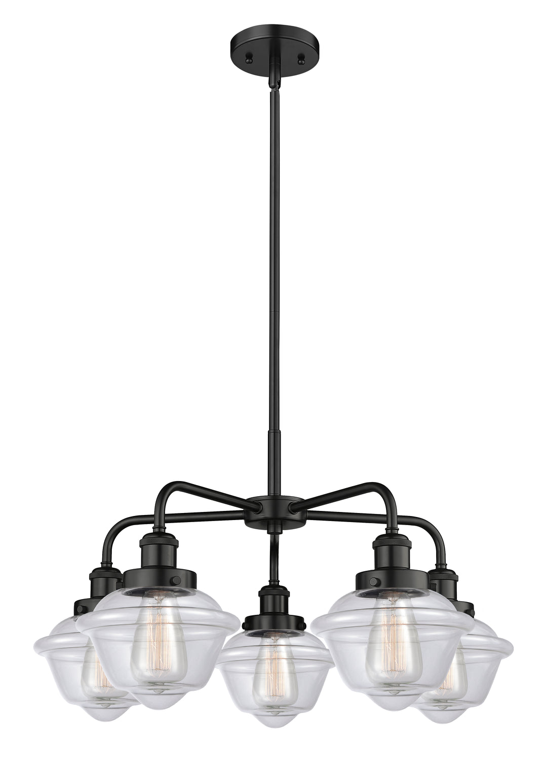 Innovations Lighting Oxford Chandelier - Matte Black Chandeliers Innovations Lighting Clear ; Glass Type: Clear  