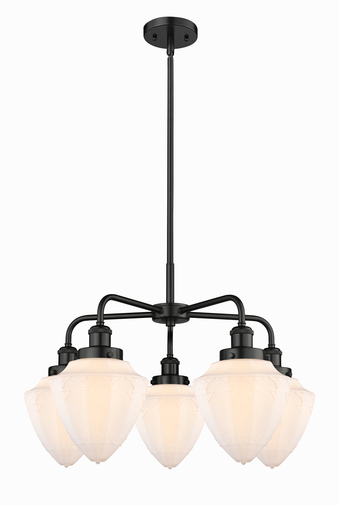 Innovations Lighting Bullet 7" Chandelier Chandeliers Innovations Lighting Matte Black Matte White ; Glass Type: Frosted 