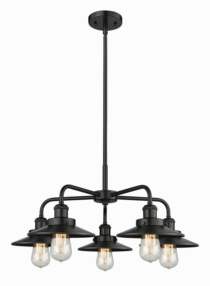 Innovations Lighting Railroad 8" Chandelier Chandeliers Innovations Lighting Matte Black  