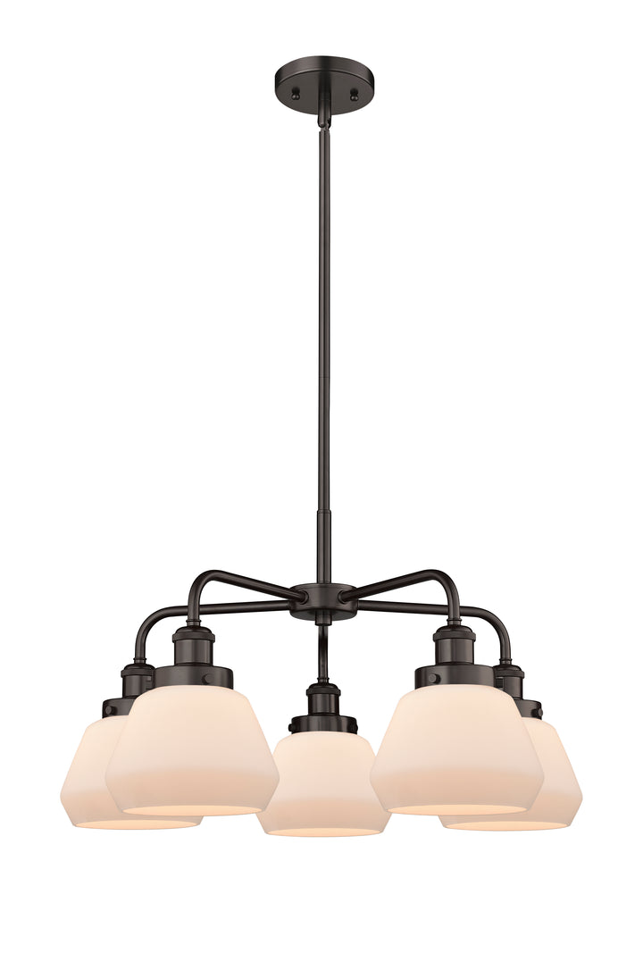 Innovations Lighting Fulton Chandelier - Oil Rubbed Bronze Chandeliers Innovations Lighting Matte White ; Glass Type: Frosted  