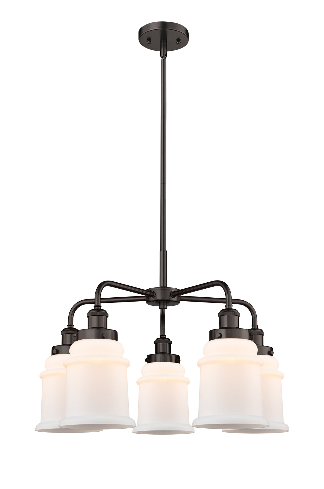 Innovations Lighting Canton 6" Chandelier Chandeliers Innovations Lighting Oil Rubbed Bronze Matte White ; Glass Type: Frosted 