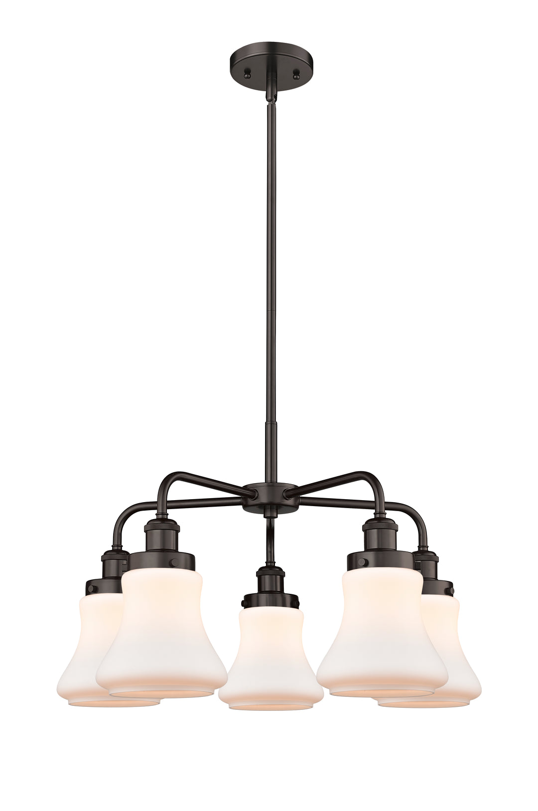 Innovations Lighting Bellmont 6" Chandelier Chandeliers Innovations Lighting Oil Rubbed Bronze Matte White ; Glass Type: Frosted 