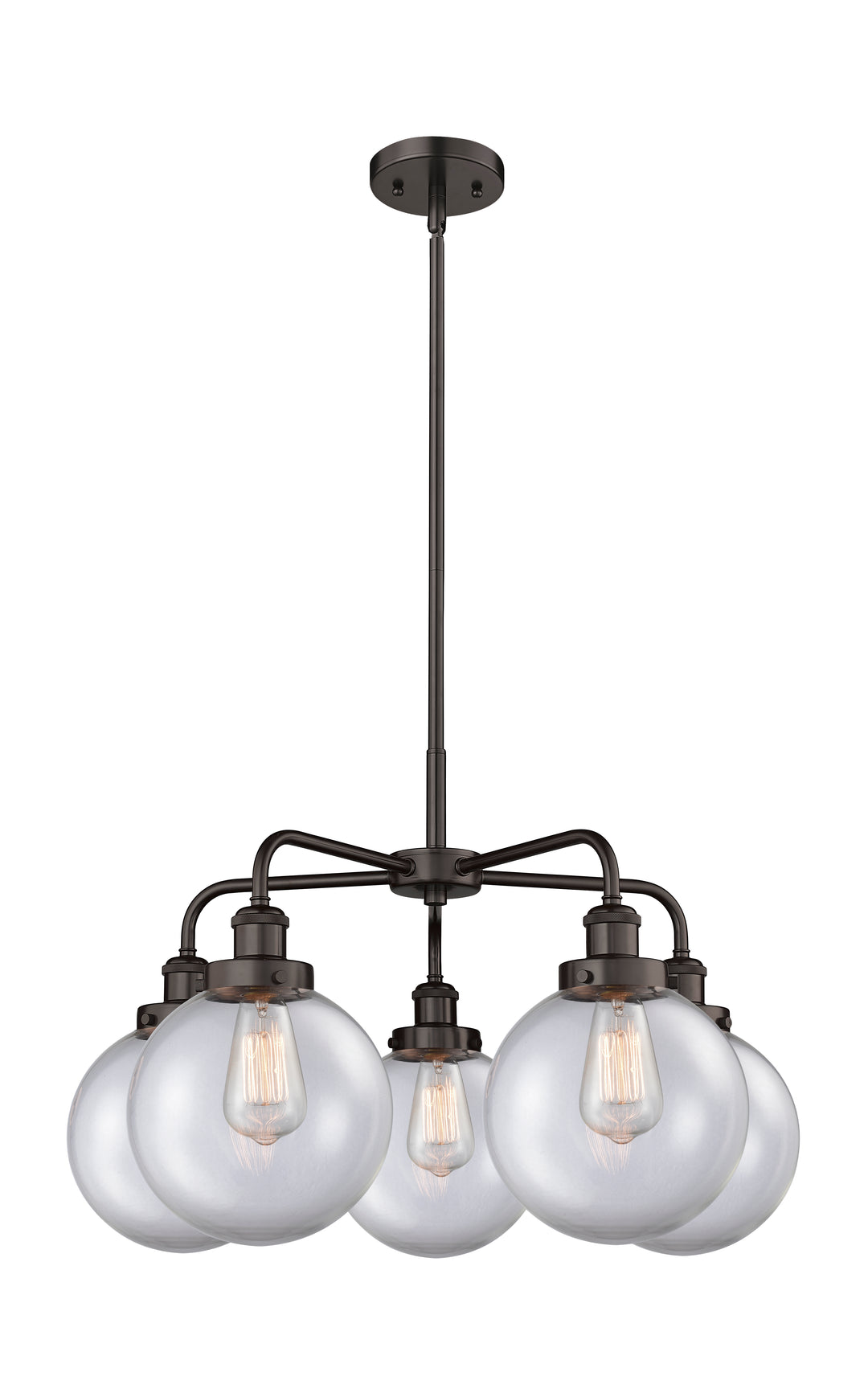 Innovations Lighting Whitney 8" Chandelier - Oil Rubbed Bronze Chandeliers Innovations Lighting Clear ; Glass Type: Transparent  