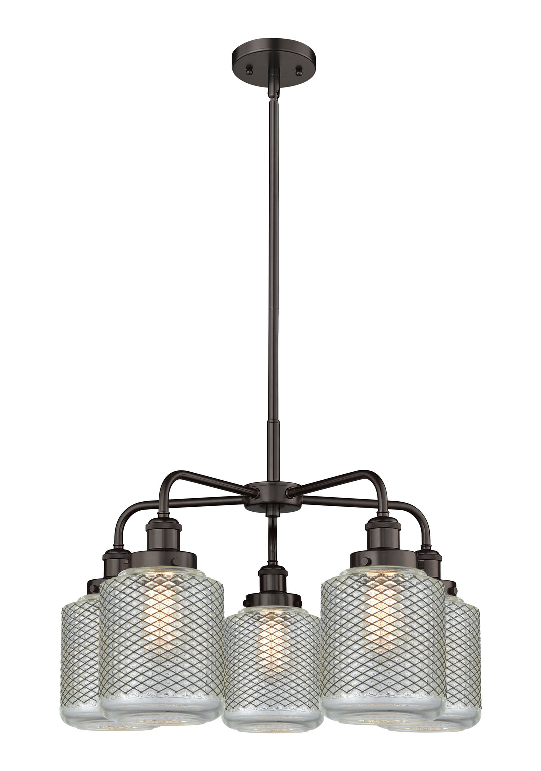 Innovations Lighting Edison Chandelier - Oil Rubbed Bronze Chandeliers Innovations Lighting Clear Wire Mesh ; Glass Type: Transparent  