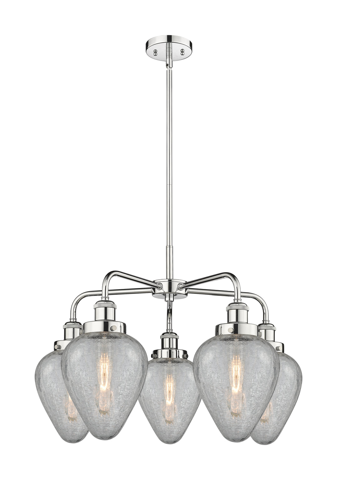 Innovations Lighting Geneseo 6" Chandelier - Polished Chrome Chandeliers Innovations Lighting Clear Crackled ; Glass Type: Crackled  