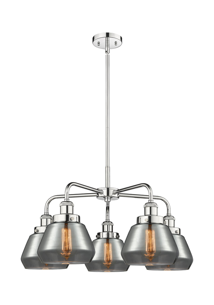 Innovations Lighting Fulton Chandelier - Polished Chrome Chandeliers Innovations Lighting Light Smoke ; Glass Type: Colorful  