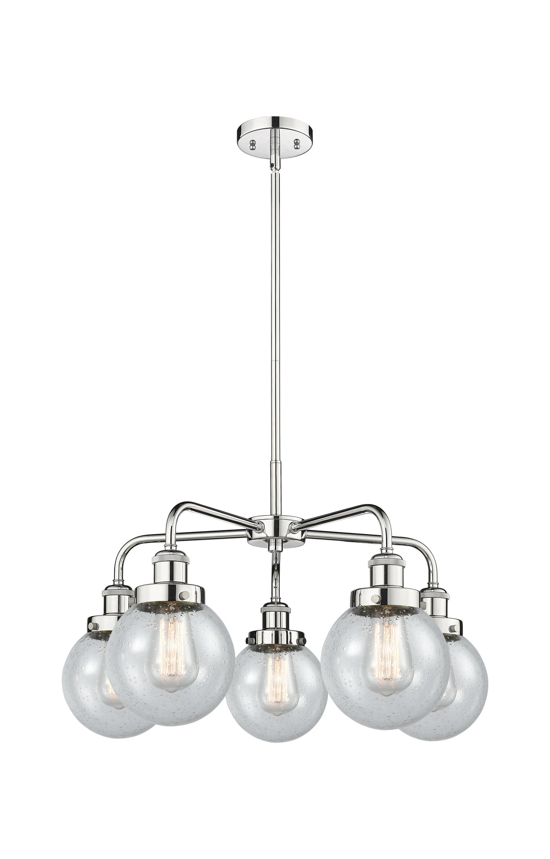 Innovations Lighting Beacon 6" Chandelier Chandeliers Innovations Lighting Polished Chrome Seedy ; Glass Type: Seedy 