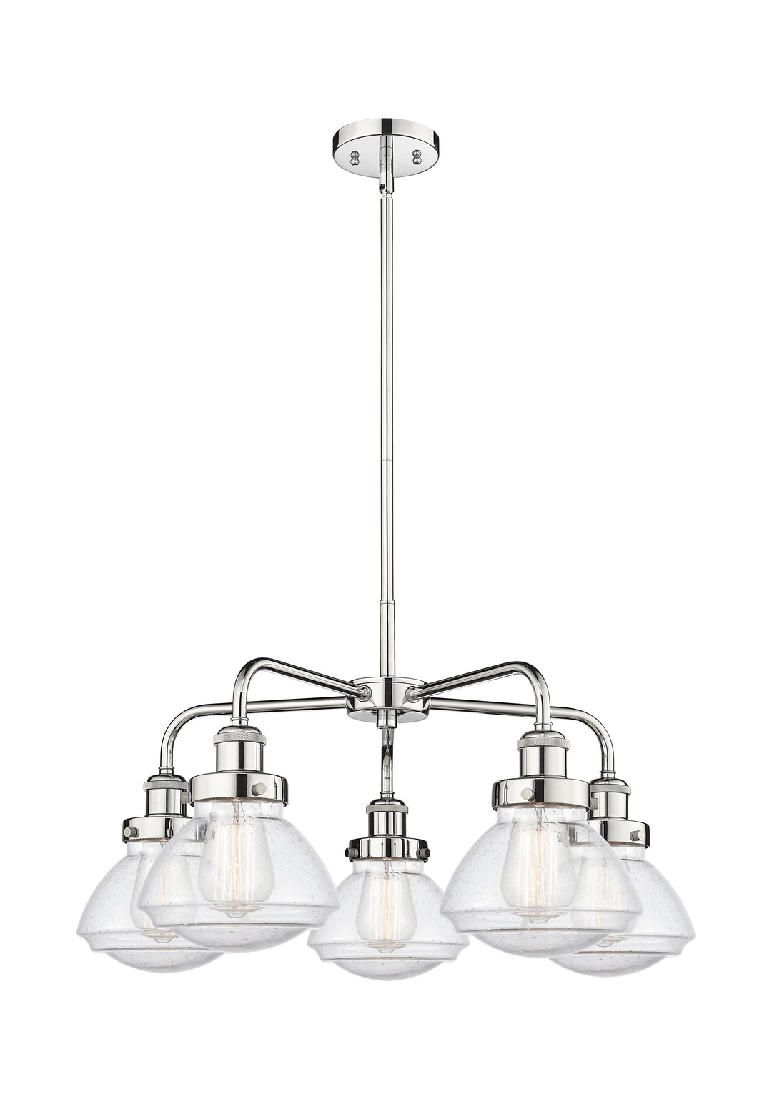 Innovations Lighting Olean Chandelier - Polished Chrome Chandeliers Innovations Lighting Seedy ; Glass Type: Seeded  