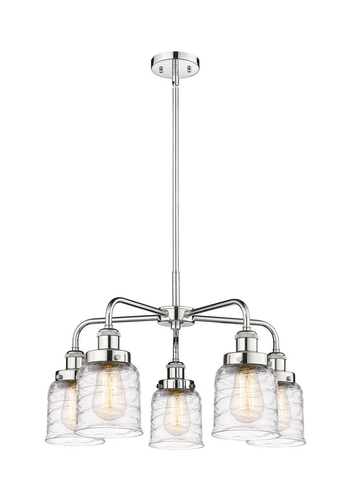 Innovations Lighting Bell Chandelier Chandeliers Innovations Lighting Polished Chrome Clear Deco Swirl ; Glass Type: Clear 