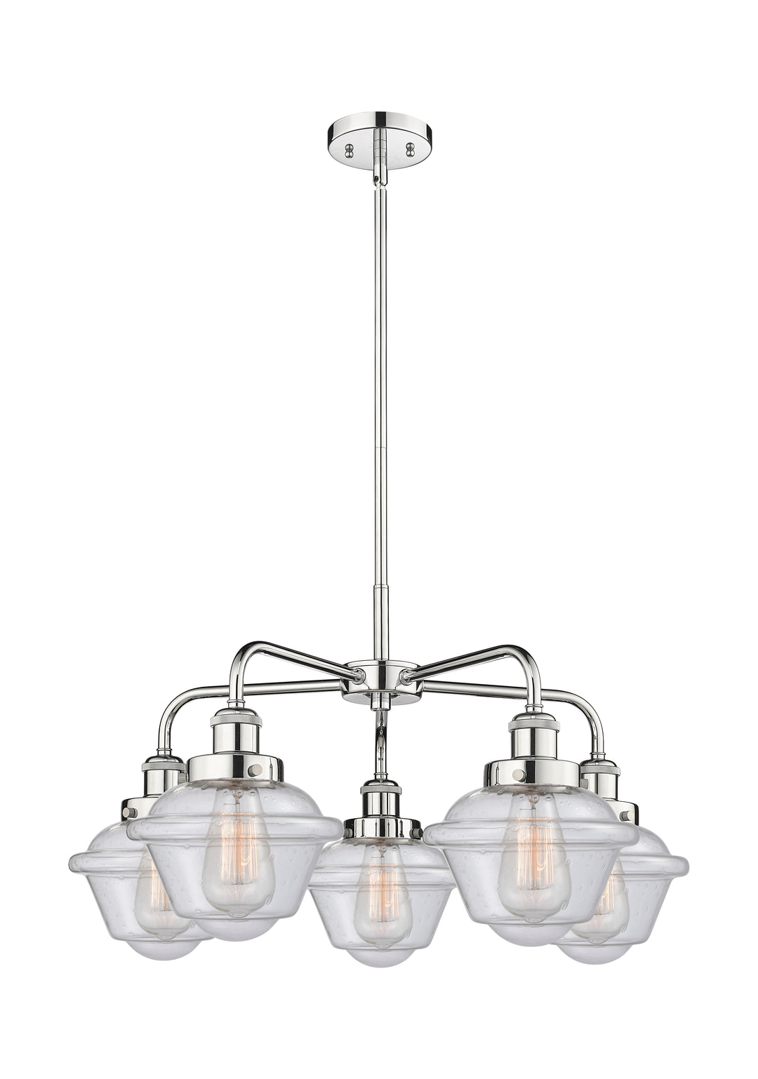 Innovations Lighting Oxford Chandelier - Polished Chrome Chandeliers Innovations Lighting Seedy ; Glass Type: Seeded  