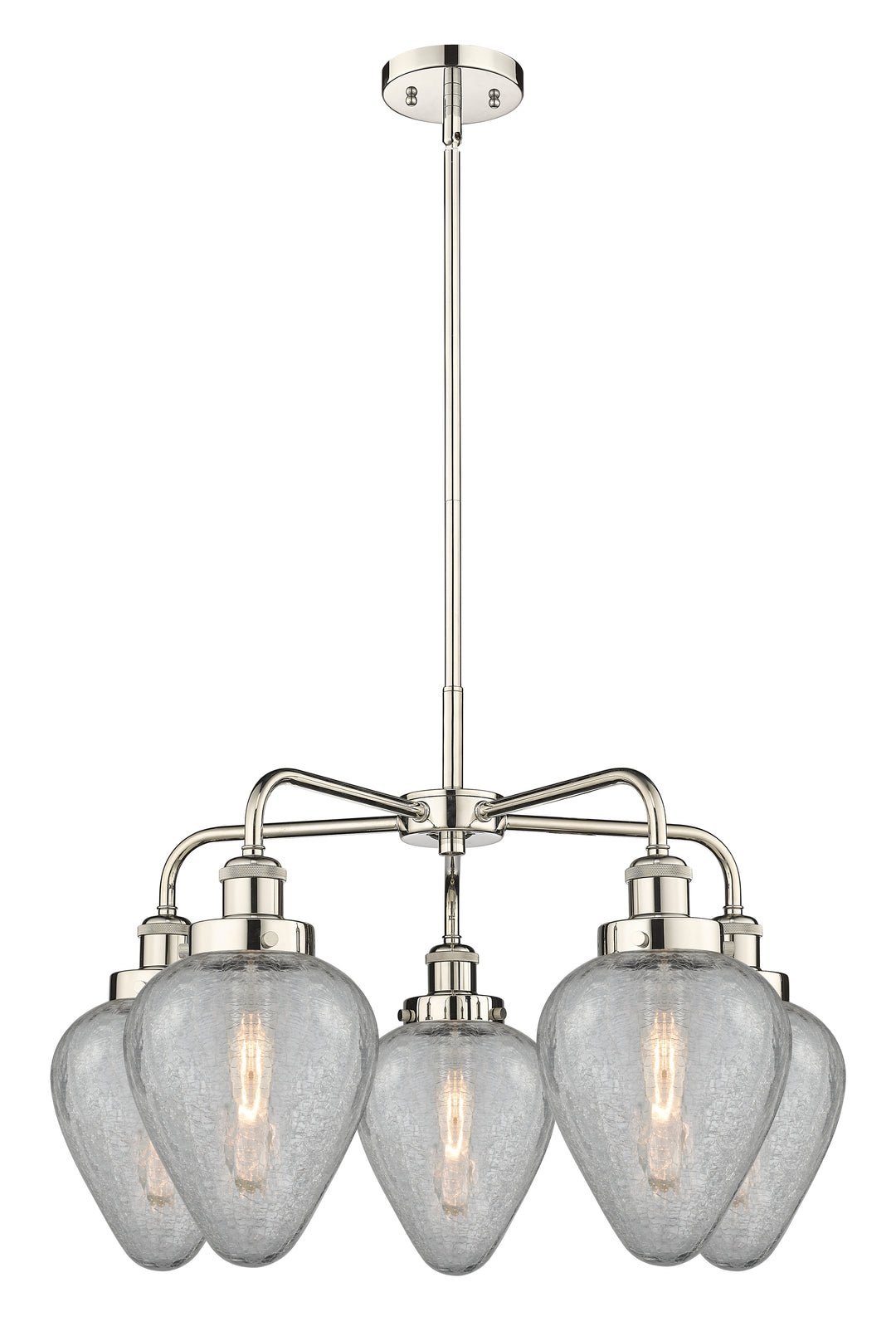 Innovations Lighting Geneseo 6" Chandelier - Polished Nickel Chandeliers Innovations Lighting Clear Crackled ; Glass Type: Crackled  