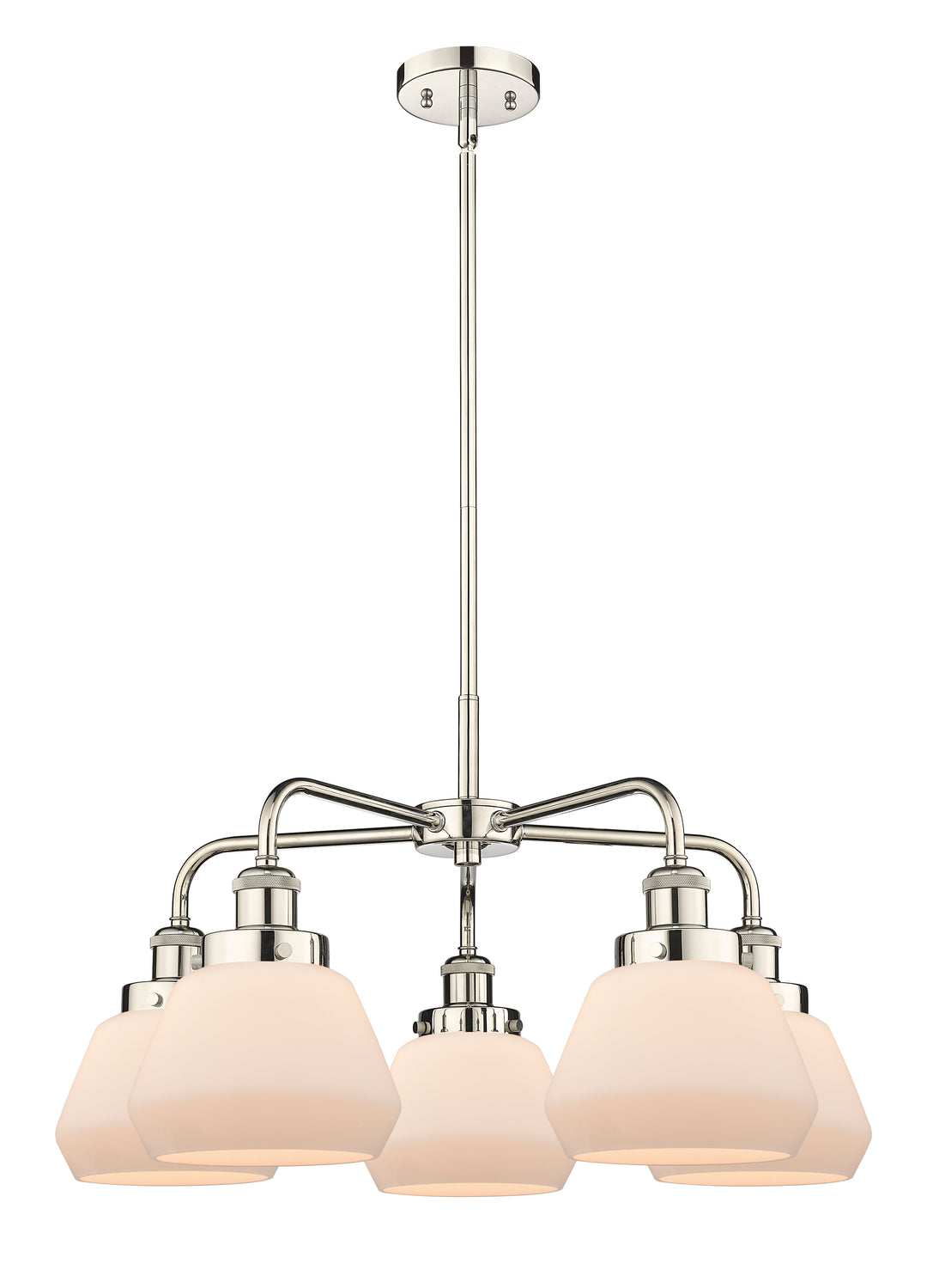 Innovations Lighting Fulton Chandelier - Polished Nickel Chandeliers Innovations Lighting Matte White ; Glass Type: Frosted  