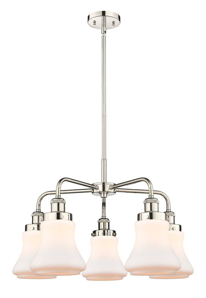 Innovations Lighting Bellmont 6" Chandelier Chandeliers Innovations Lighting Polished Nickel Matte White ; Glass Type: Frosted 