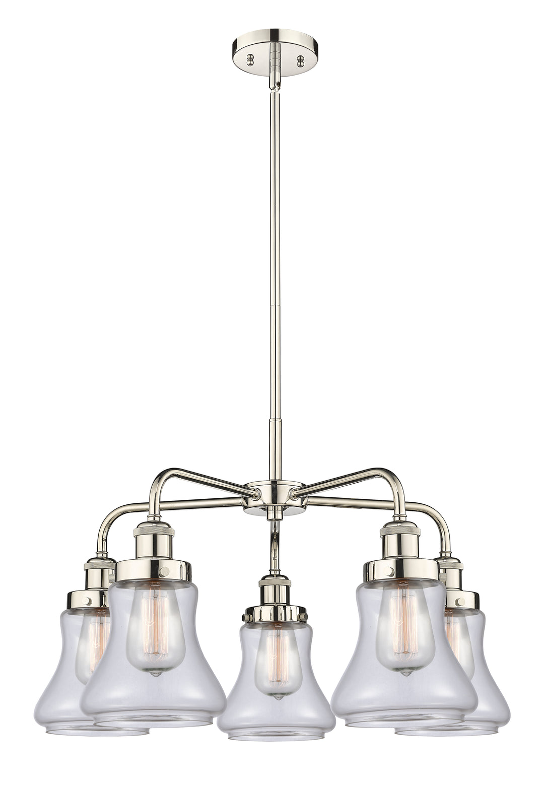 Innovations Lighting Bellmont 6" Chandelier Chandeliers Innovations Lighting Polished Nickel Clear ; Glass Type: Clear 