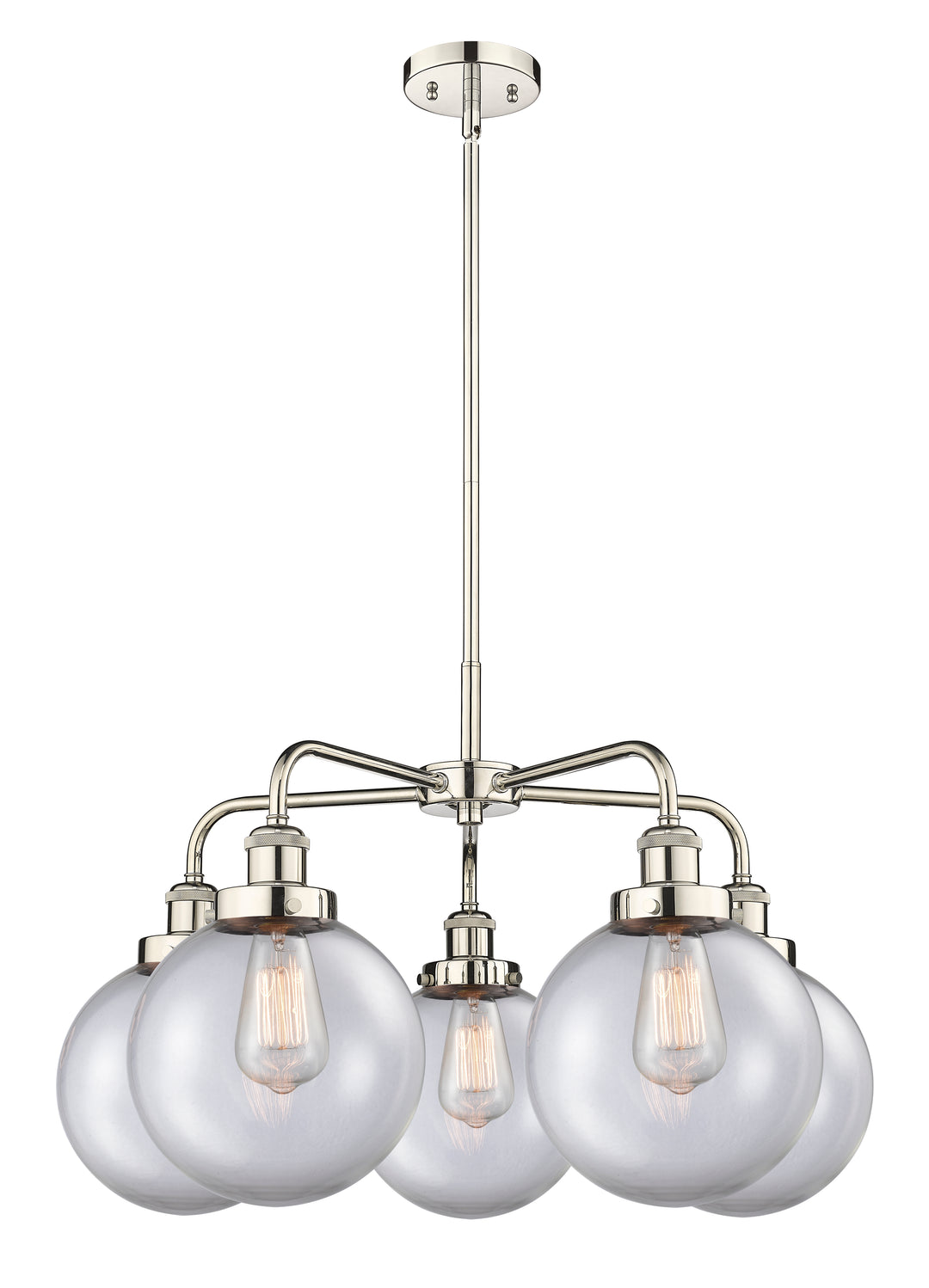 Innovations Lighting Whitney 8" Chandelier - Polished Nickel Chandeliers Innovations Lighting Clear ; Glass Type: Transparent  