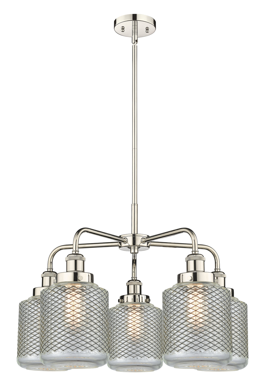 Innovations Lighting Edison Chandelier - Polished Nickel Chandeliers Innovations Lighting Clear Wire Mesh ; Glass Type: Transparent  