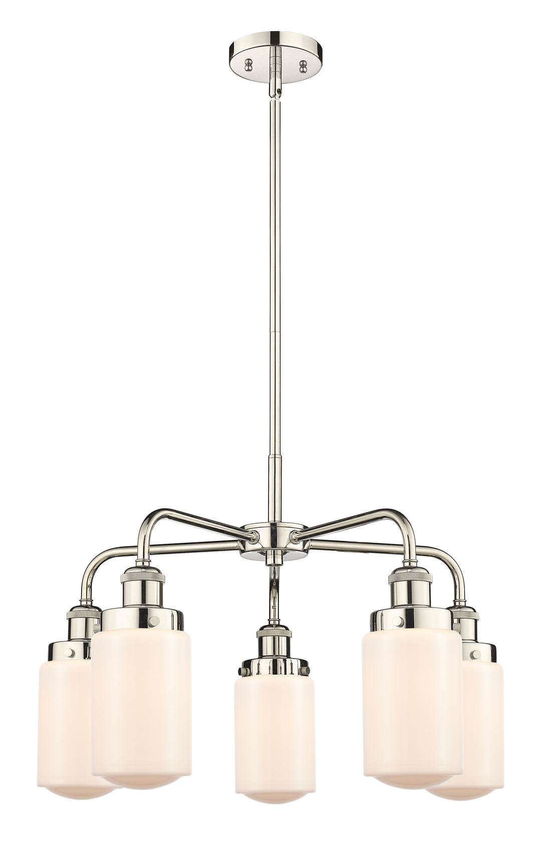 Innovations Lighting Dover Chandelier - Polished Nickel Chandeliers Innovations Lighting Matte White ; Glass Type: Frosted  