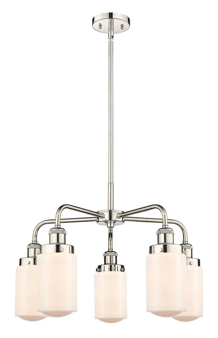 Innovations Lighting Dover Chandelier - Polished Nickel Chandeliers Innovations Lighting Matte White ; Glass Type: Frosted  