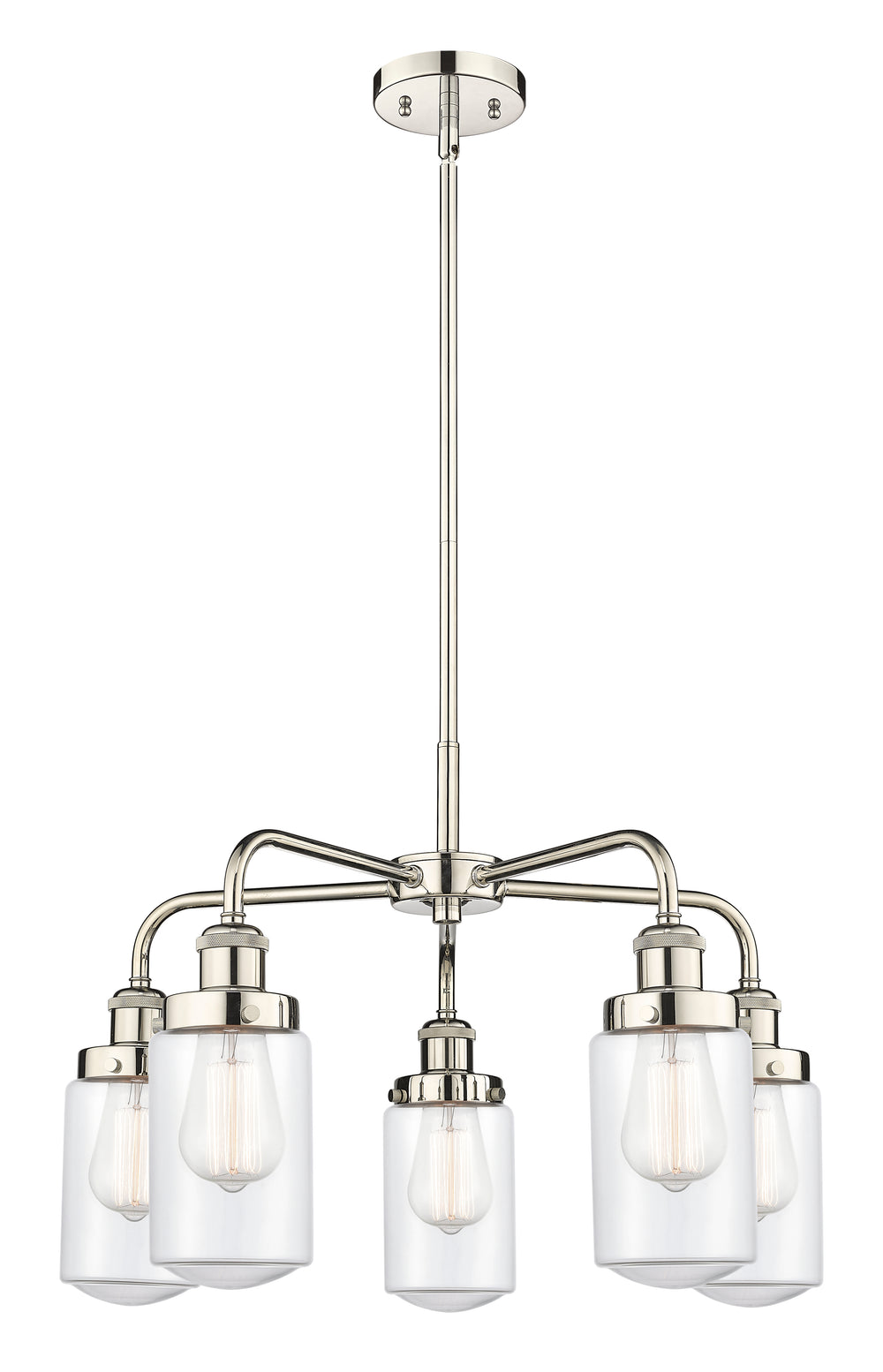 Innovations Lighting Dover Chandelier - Polished Nickel Chandeliers Innovations Lighting Clear ; Glass Type: Clear  