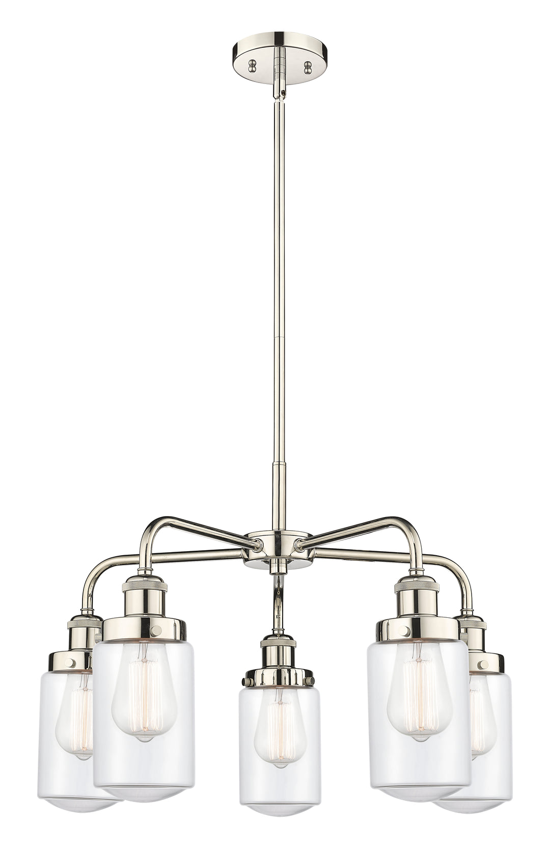 Innovations Lighting Dover Chandelier - Polished Nickel Chandeliers Innovations Lighting Clear ; Glass Type: Clear  