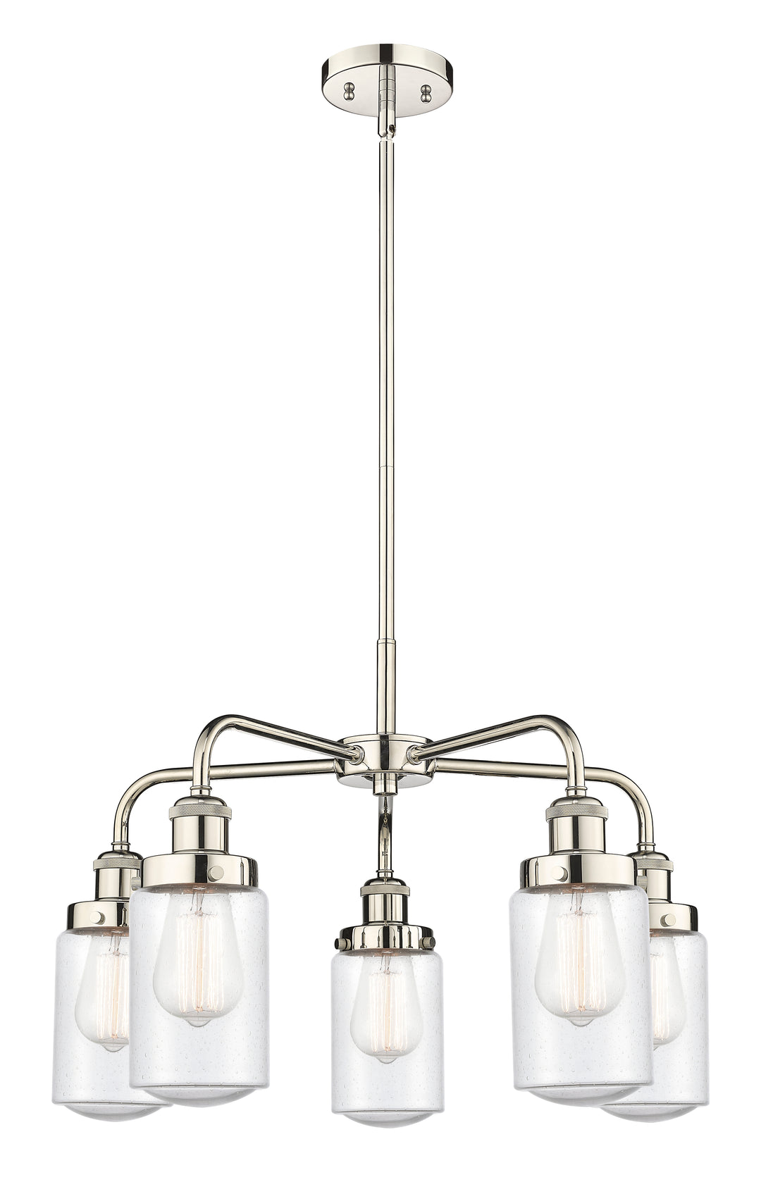 Innovations Lighting Dover Chandelier - Polished Nickel Chandeliers Innovations Lighting Seedy ; Glass Type: Seeded  