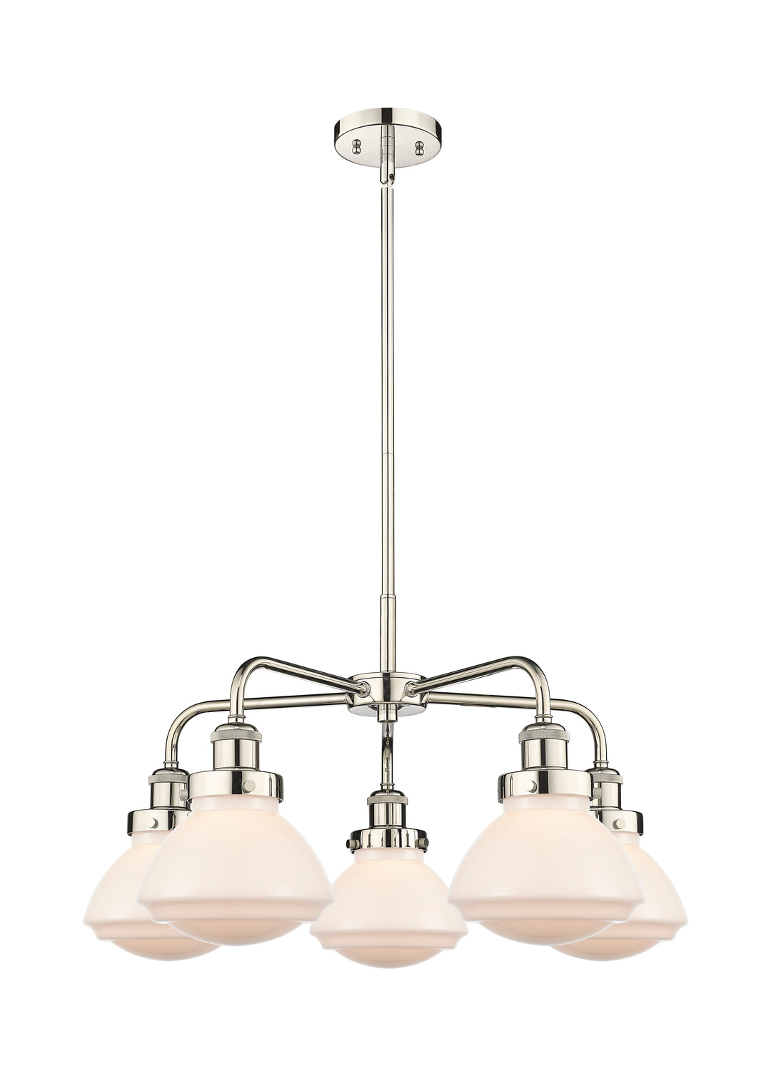 Innovations Lighting Olean Chandelier - Polished Nickel Chandeliers Innovations Lighting Matte White ; Glass Type: Frosted  