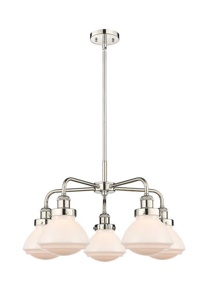 Innovations Lighting Olean Chandelier - Polished Nickel Chandeliers Innovations Lighting Matte White ; Glass Type: Frosted  