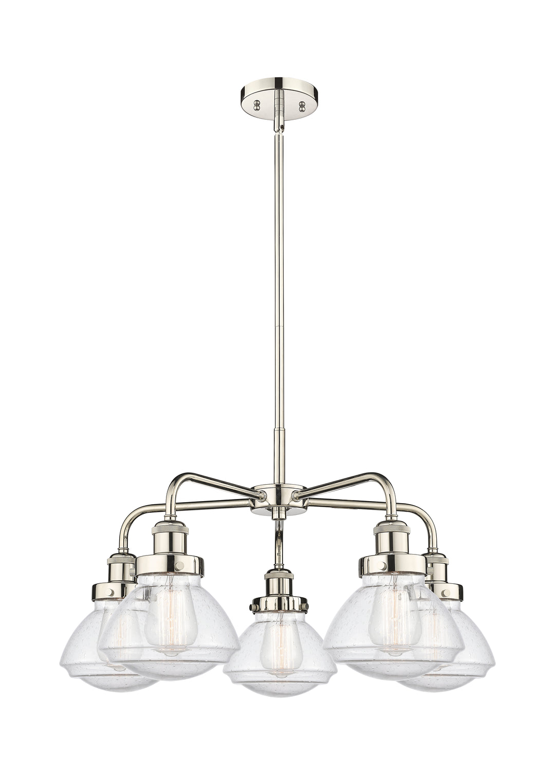 Innovations Lighting Olean Chandelier - Polished Nickel Chandeliers Innovations Lighting Seedy ; Glass Type: Seeded  