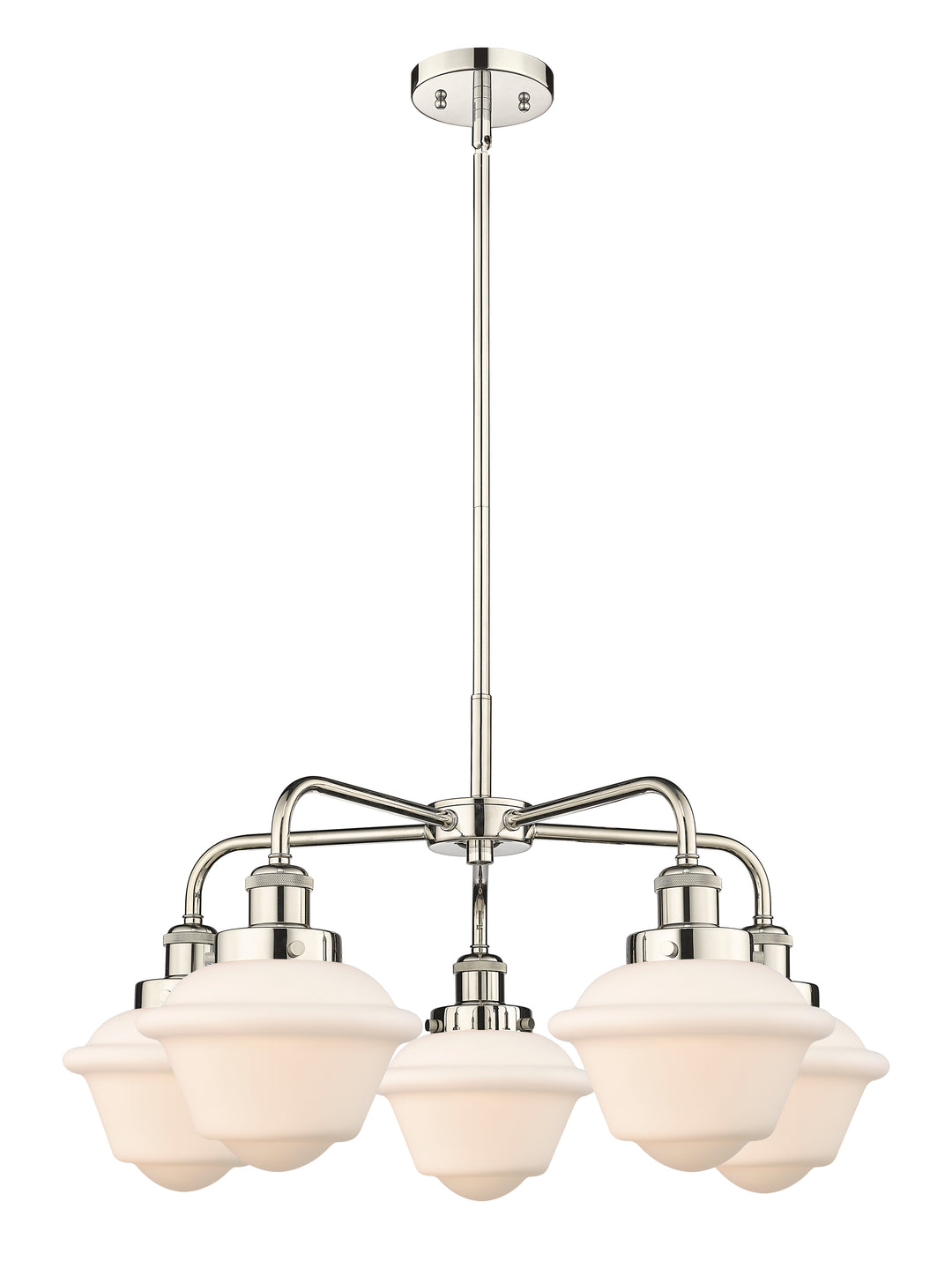 Innovations Lighting Oxford Chandelier - Polished Nickel Chandeliers Innovations Lighting Matte White ; Glass Type: Frosted  