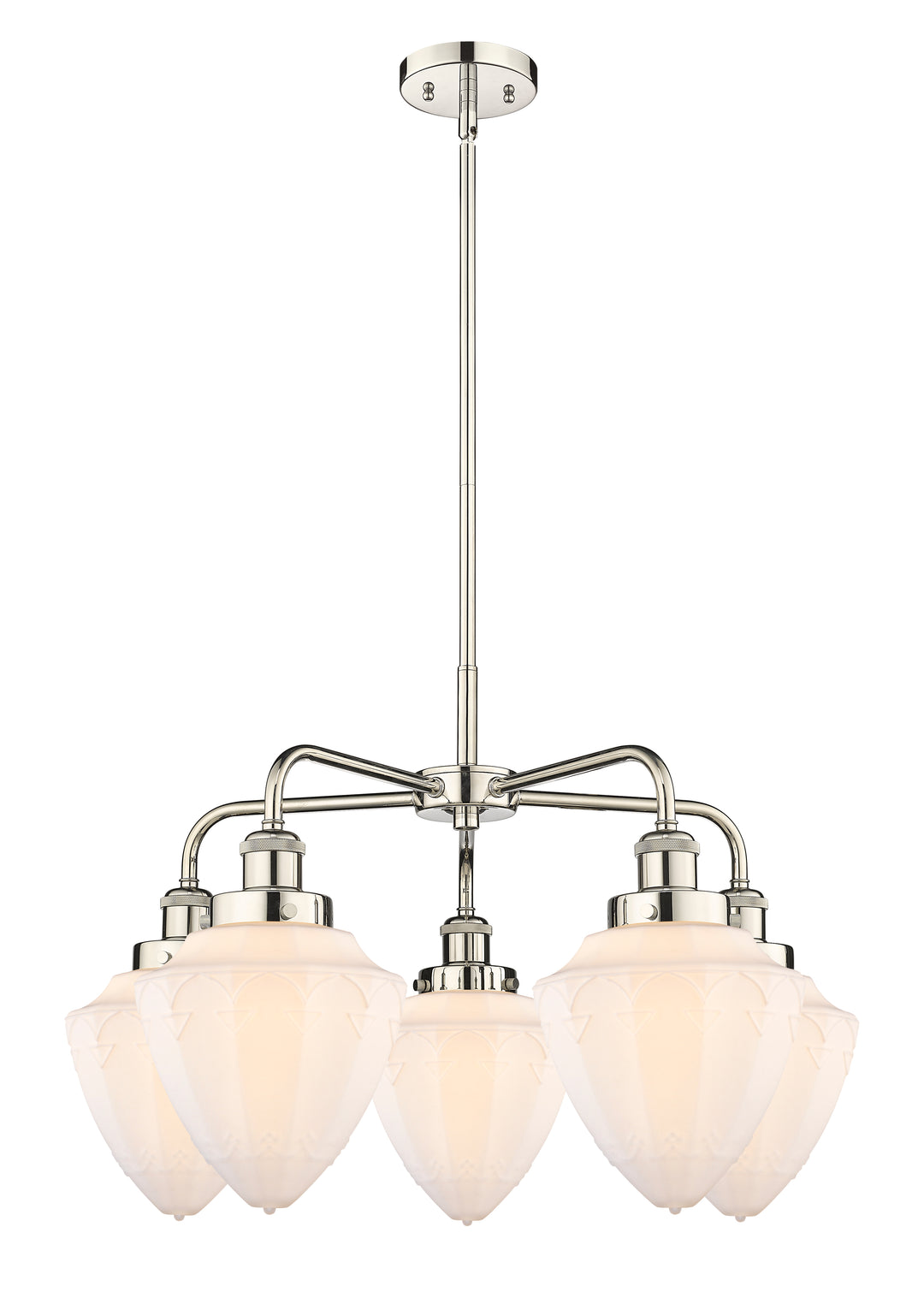 Innovations Lighting Bullet 7" Chandelier Chandeliers Innovations Lighting Polished Nickel Matte White ; Glass Type: Frosted 